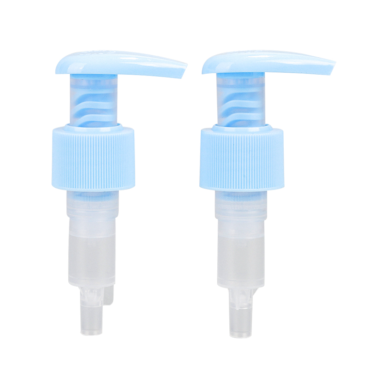 পাম্প সহ নীল স্বচ্ছ প্লাস্টিকের বোতল